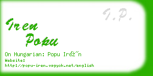 iren popu business card